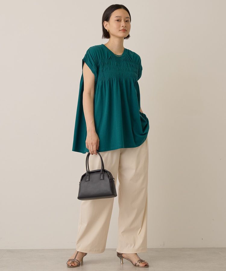 AMERICAN HOLIC「シャーリング半袖フレアプルオーバー」|Tシャツ・カットソー|