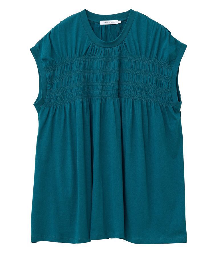 AMERICAN HOLIC「シャーリング半袖フレアプルオーバー」|Tシャツ・カットソー|