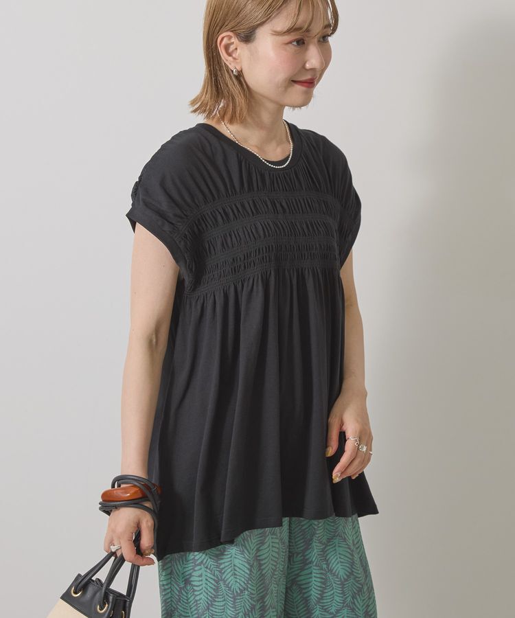 AMERICAN HOLIC「シャーリング半袖フレアプルオーバー」|Tシャツ・カットソー|