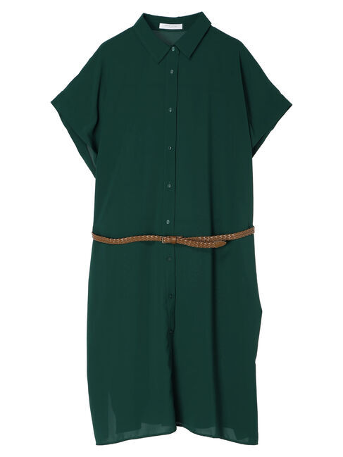 Green Parks「SET2点　合皮ベルト+ミディシャツワンピース」|ワンピース|