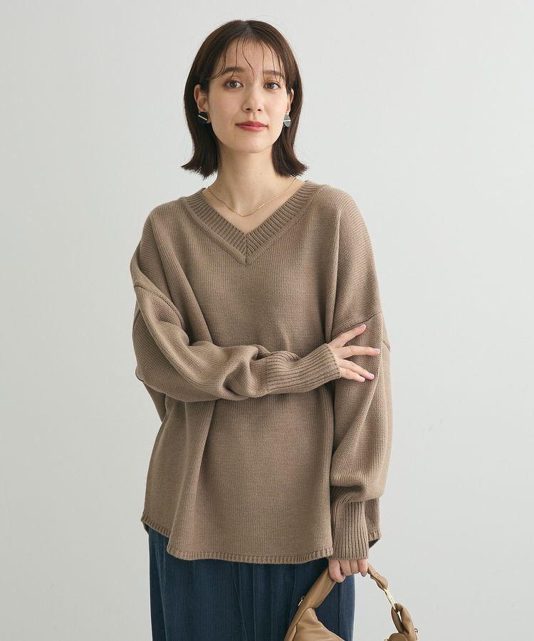 Green Parks「洗える Vネックニットプルオーバー」|ニット・セーター|