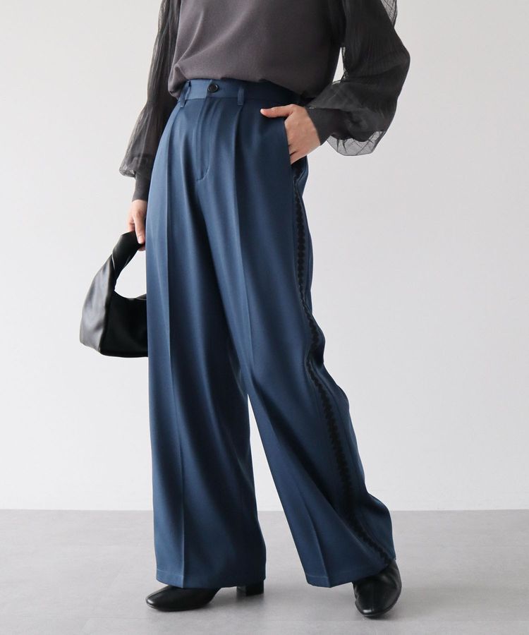 Green Parks「・ELENCARE DUE サイド刺繍ラインパンツ」|その他|Blue