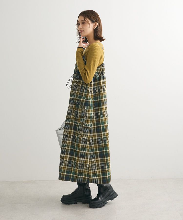 Green Parks「Zip チェックキャミワンピース」|ワンピース|