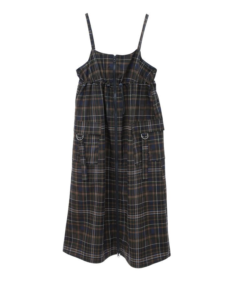 Green Parks「Zip チェックキャミワンピース」|ワンピース|