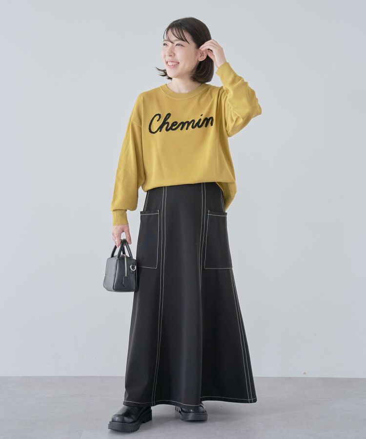 Green Parks「洗える さがら刺しゅうロゴニットプルオーバー」|ニット・セーター|