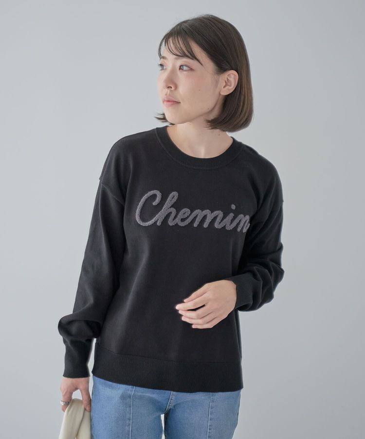 Green Parks「洗える さがら刺しゅうロゴニットプルオーバー」|ニット・セーター|