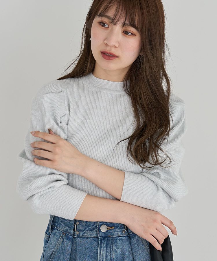 Green Parks「・swing by ラメニットパワーショルダー」|ニット・セーター|Off White