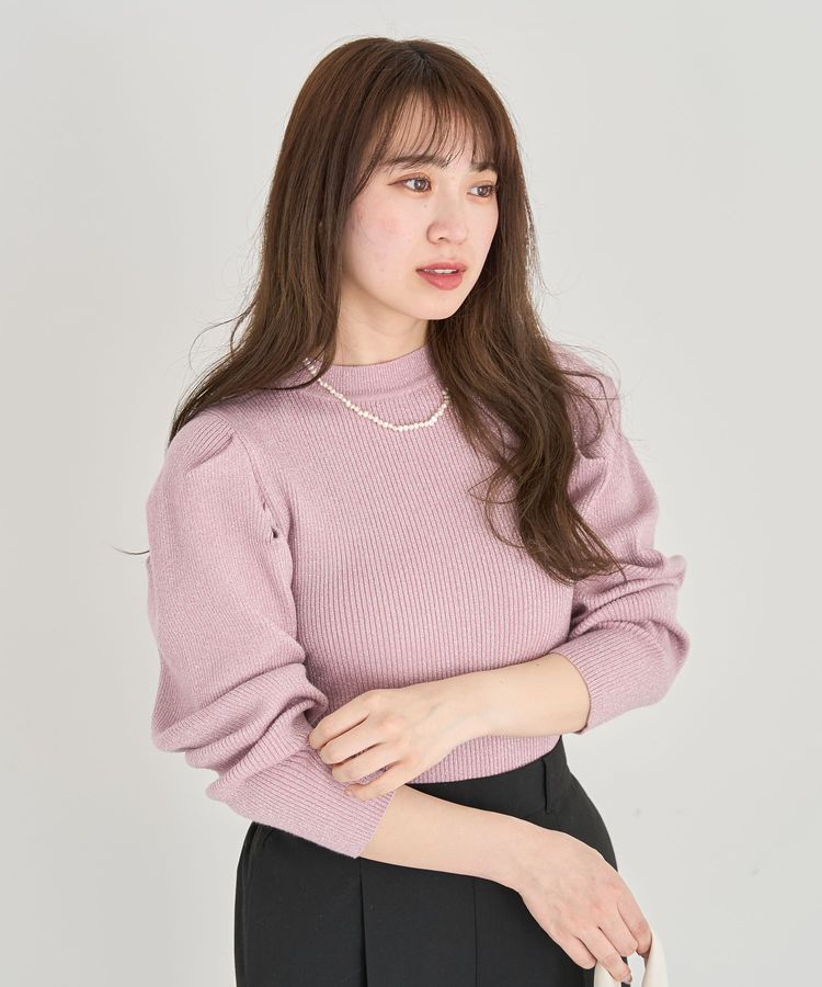 Green Parks「・swing by ラメニットパワーショルダー」|ニット・セーター|