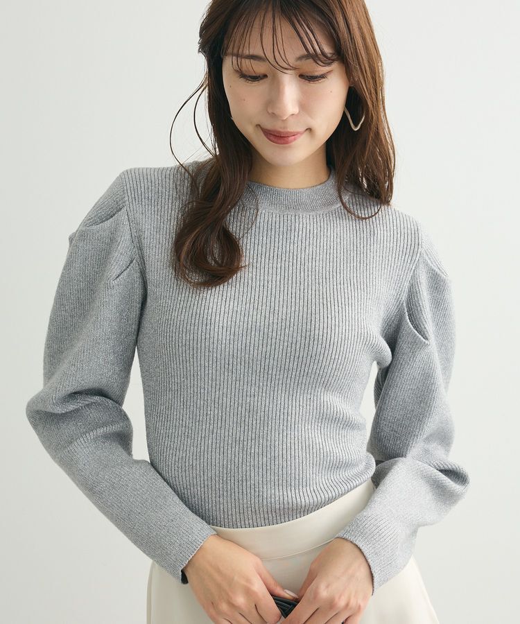 Green Parks「・swing by ラメニットパワーショルダー」|ニット・セーター|Gray Mixture