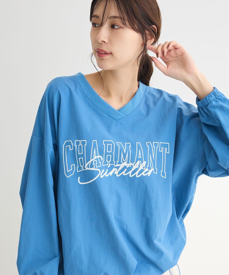 Green Parks「ナイロンロゴVネックプルオーバー」|スウェット・ジャージ|