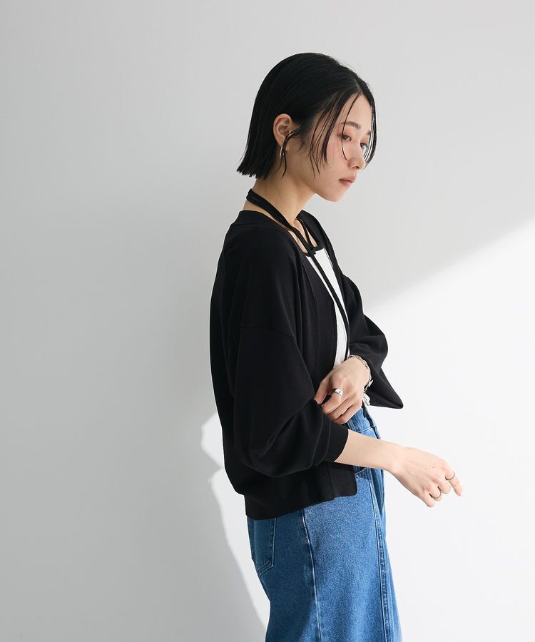 Green Parks「フロントZIPニットカーディガン」|カーディガン|