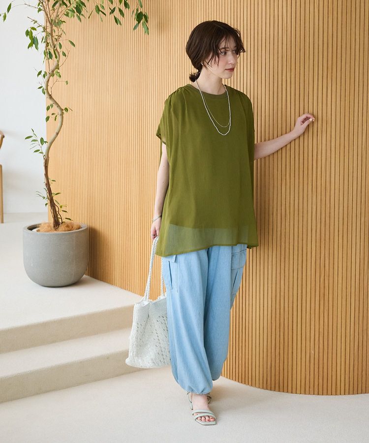 Green Parks「楊柳ドッキングフレンチプルオーバー」|Tシャツ・カットソー|