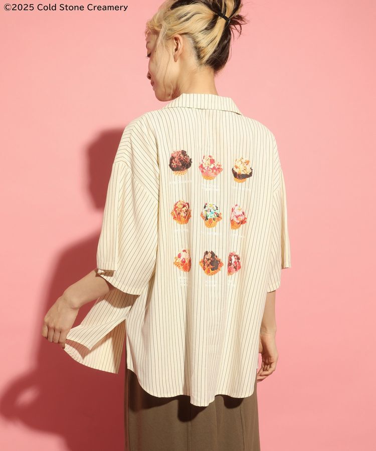 Green Parks「COLDSTONE/ストライプ開襟半袖シャツ」|シャツ・ブラウス|