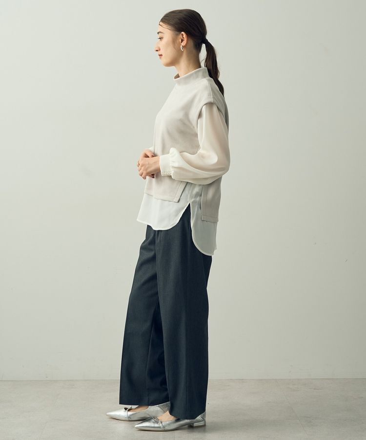 YECCA VECCA「スエード調レイヤードデザインプルオーバー」|Tシャツ・カットソー|