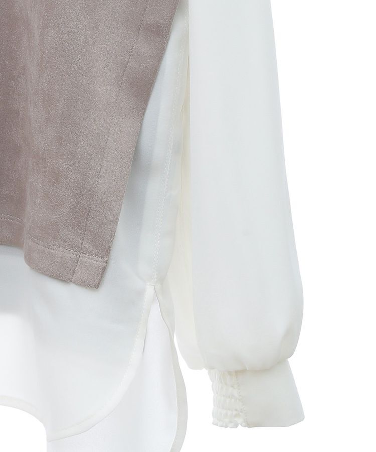 YECCA VECCA「スエード調レイヤードデザインプルオーバー」|Tシャツ・カットソー|