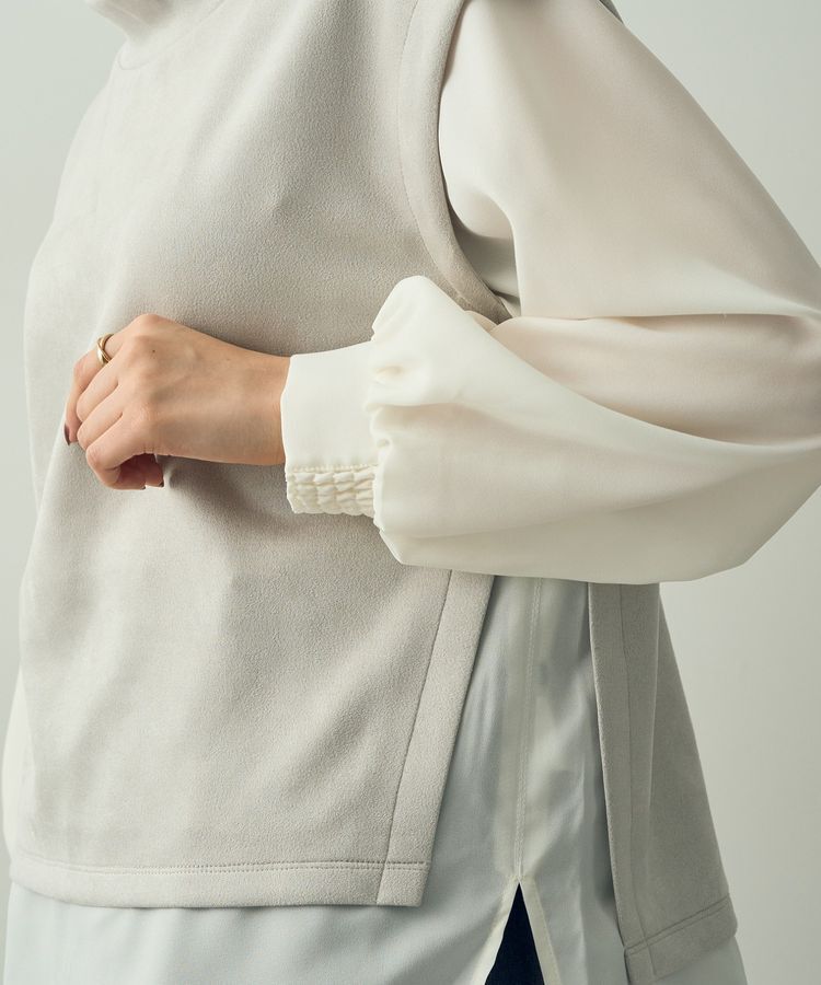 YECCA VECCA「スエード調レイヤードデザインプルオーバー」|Tシャツ・カットソー|