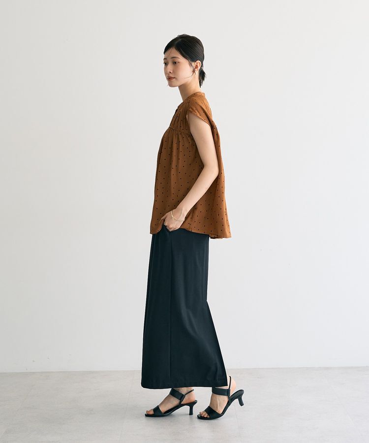 YECCA VECCA「ドット柄ギャザーブラウス」|シャツ・ブラウス|