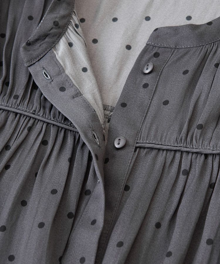 YECCA VECCA「ドット柄ギャザーブラウス」|シャツ・ブラウス|