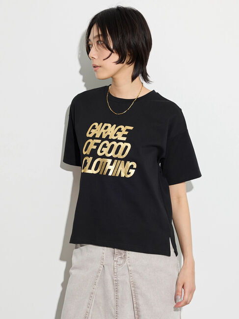 GARAGE OF GOOD CLOTHING「GOGCショートロゴ箔Tシャツ」|Tシャツ・カットソー|Black