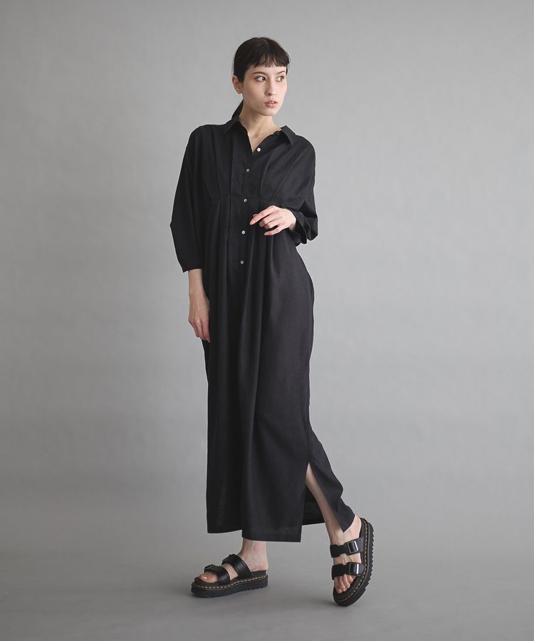GARAGE OF GOOD CLOTHING「リネンタックロングワンピ-ス」|ワンピース|