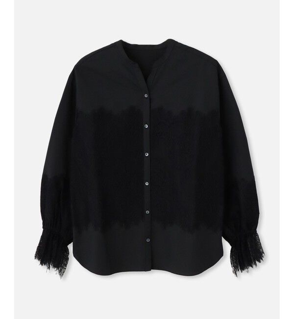 allureville「レーシードッキングシャツ」|シャツ・ブラウス|ブラック