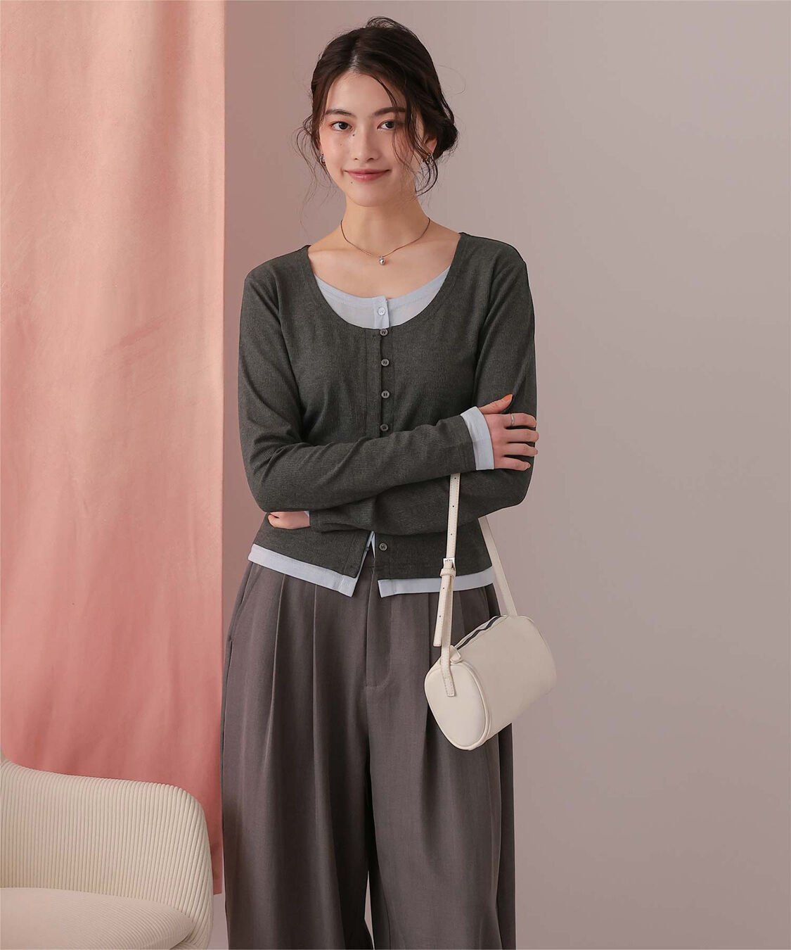 titivate「レイヤード風リブカットソートップス」|Tシャツ・カットソー|