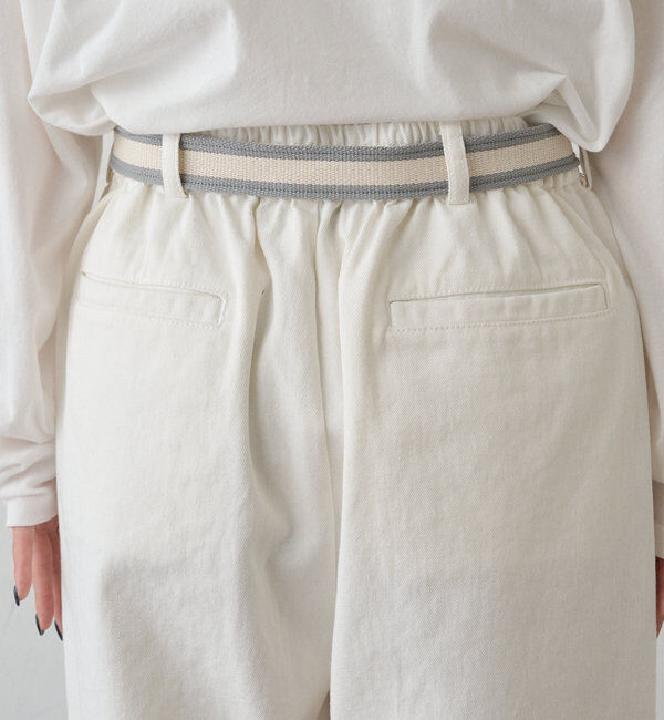  「ベルト付きリラックスデニムパンツ」|デニム|