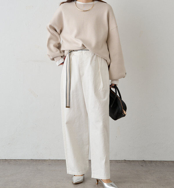  「ベルト付きリラックスデニムパンツ」|デニム|