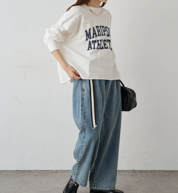  「ベルト付きリラックスデニムパンツ」|デニム|