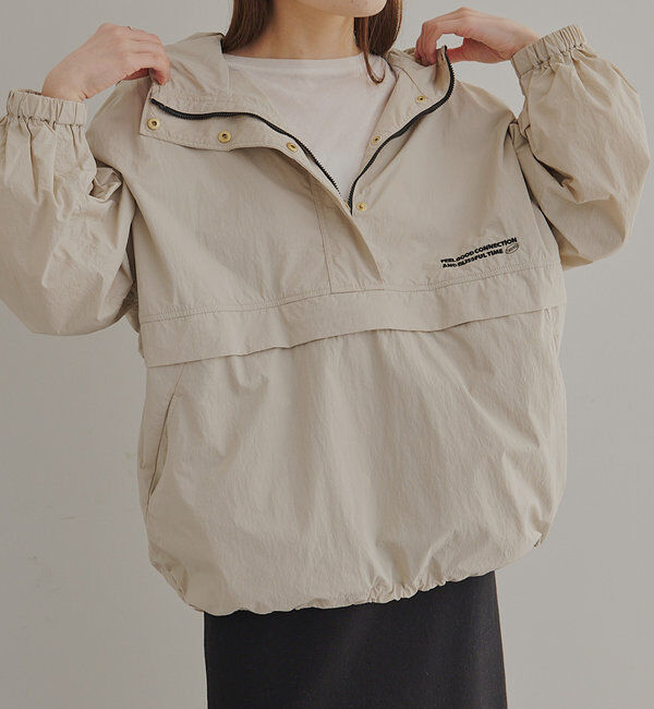  「【F&B】撥水リサイクルナイロンアノラックパーカー」|テーラードジャケット|ライトベージュ