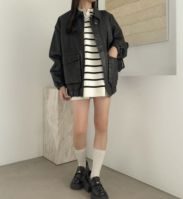  「フェイクレザージャケット」|ダウンベスト・ベスト|