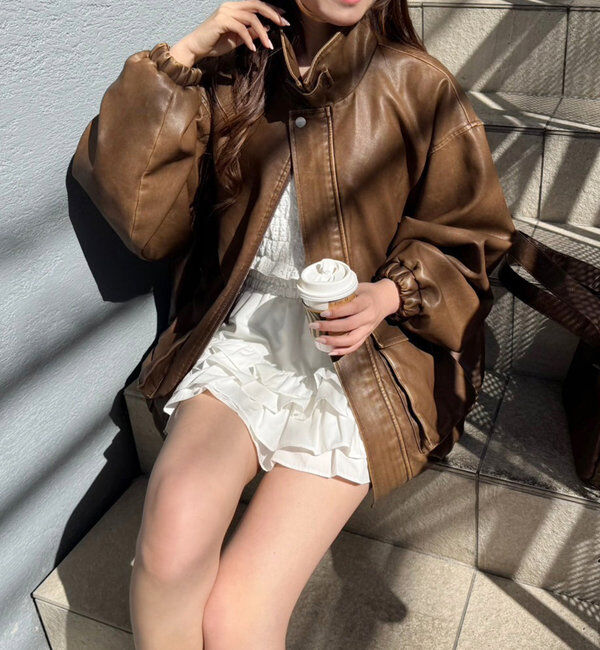  「フェイクレザージャケット」|ダウンベスト・ベスト|