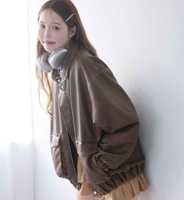  「フェイクレザージャケット」|ダウンベスト・ベスト|