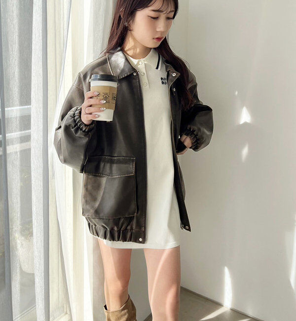  「フェイクレザージャケット」|ダウンベスト・ベスト|