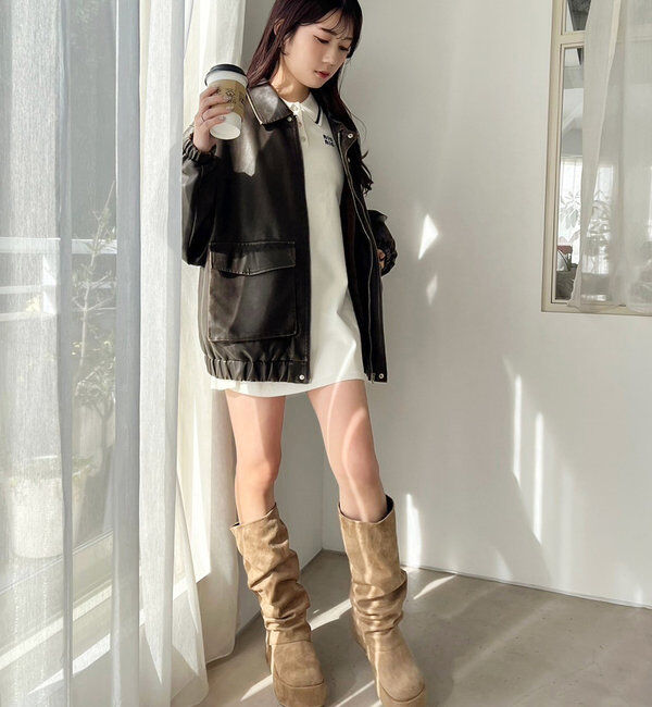  「フェイクレザージャケット」|ダウンベスト・ベスト|