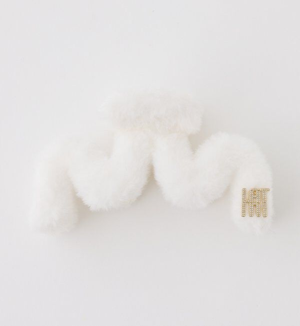  「【Latini】ロゴ付きフェイクファークリップ」|その他|オフホワイト