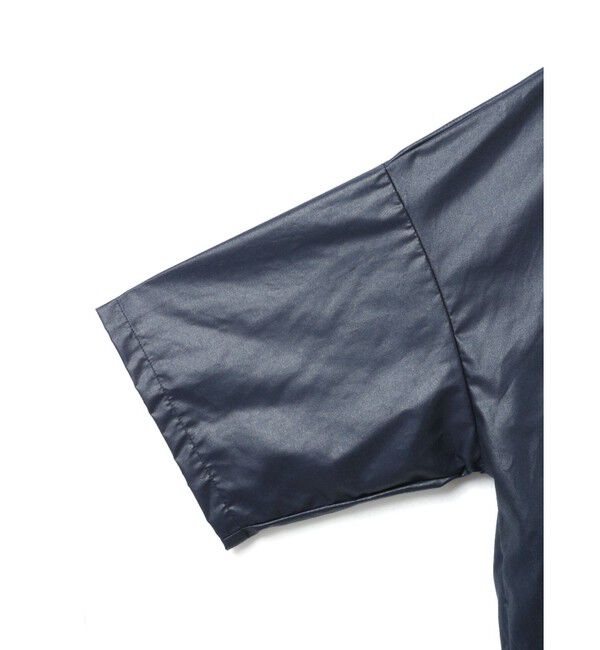 mizuiro ind「mizuiro ind グロッシーワイドハーフスリーブシャツワンピース」|ワンピース|