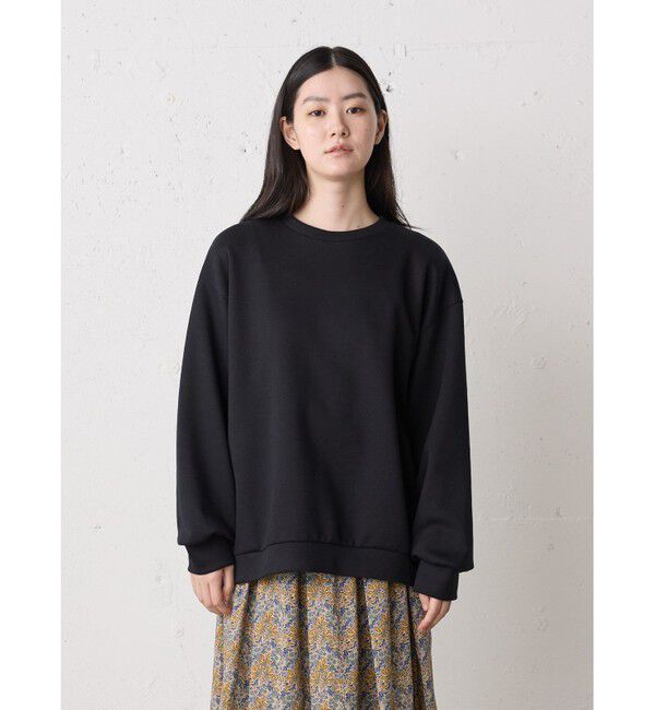 MidiUmi「MidiUmi スムースダブルニットスウェットプルオーバー」|Tシャツ・カットソー|ブラック