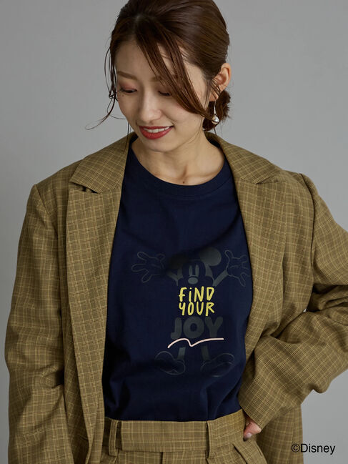 Te chichi「【Disney】ミッキー/配色ロゴロンT」|Tシャツ・カットソー|