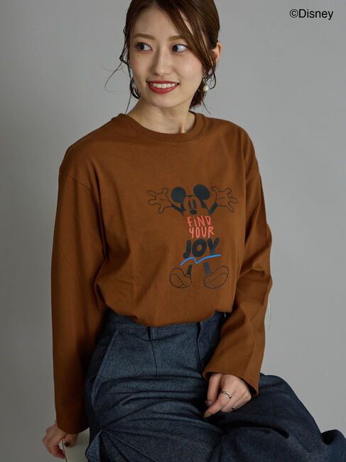 Te chichi「【Disney】ミッキー/配色ロゴロンT」|Tシャツ・カットソー|