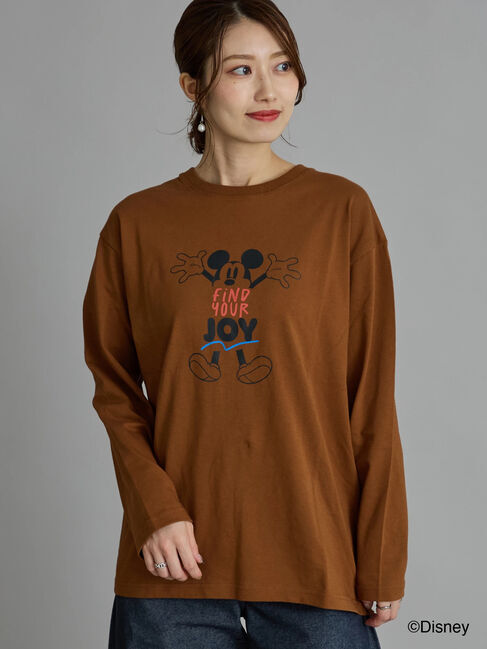 Te chichi「【Disney】ミッキー/配色ロゴロンT」|Tシャツ・カットソー|