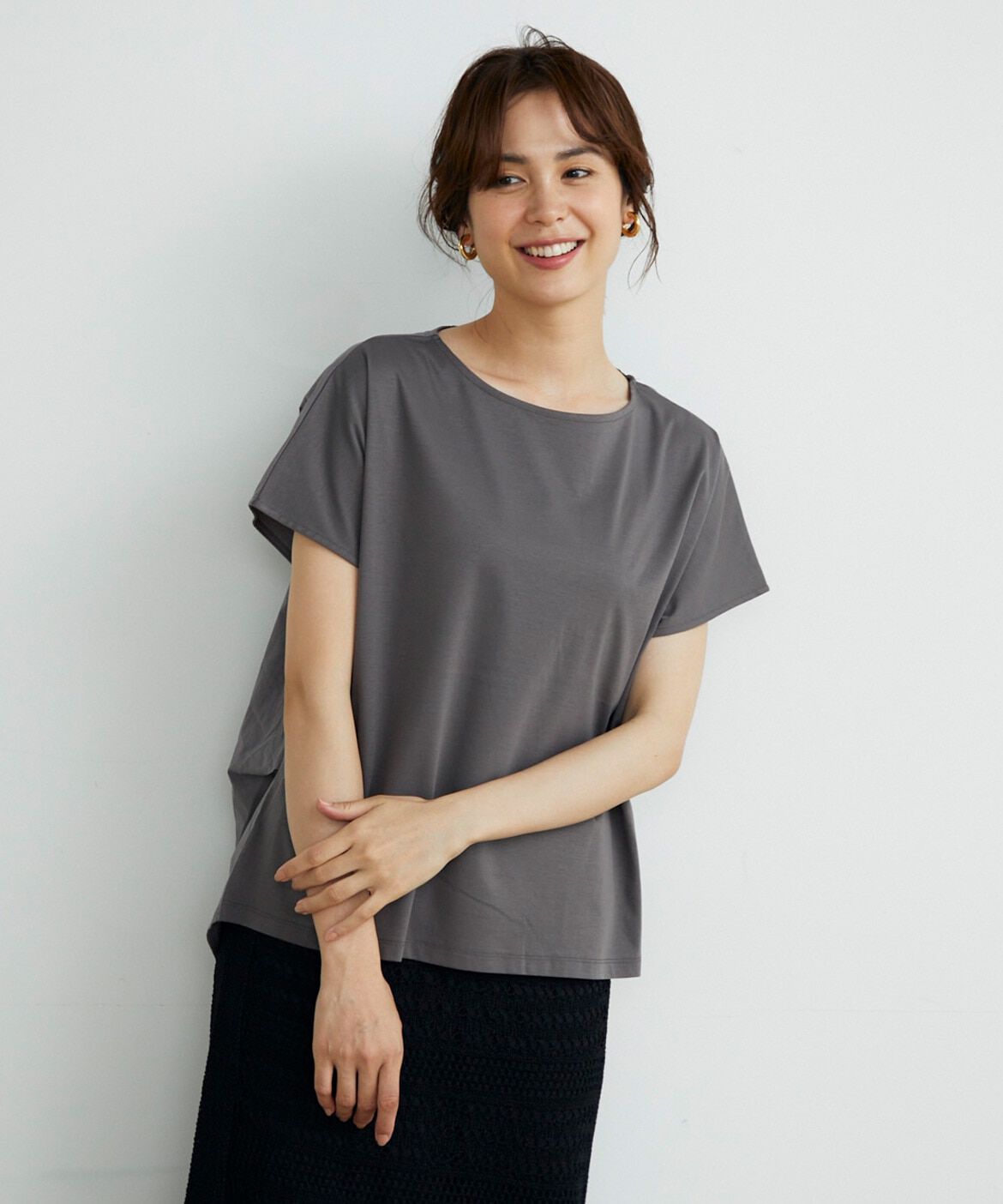 7-IDconcept.「サイドタックドッキングカットソー《SUPER COOL TOUCH COTTON》」|Tシャツ・カットソー|チャコールグ 3
