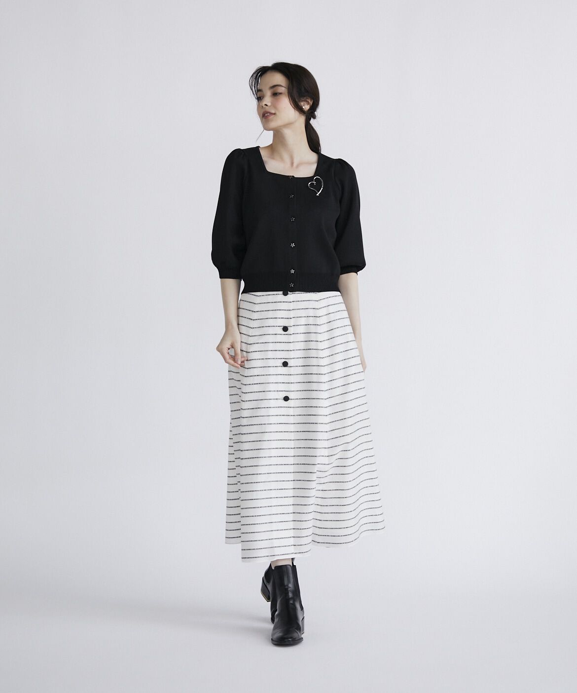 Maglie le cassetto「スクエアネックカーディガン」|カーディガン|