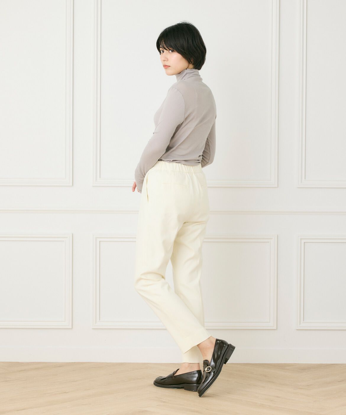 INED「《大きいサイズ》ハイネックロングスリーブトップス」|Tシャツ・カットソー|