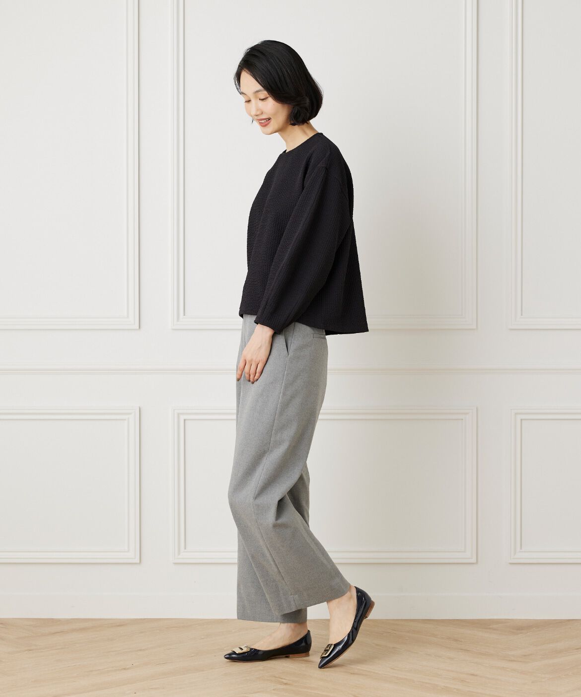 7-IDconcept.「バルーンスリーブワッフルカットソー」|Tシャツ・カットソー|