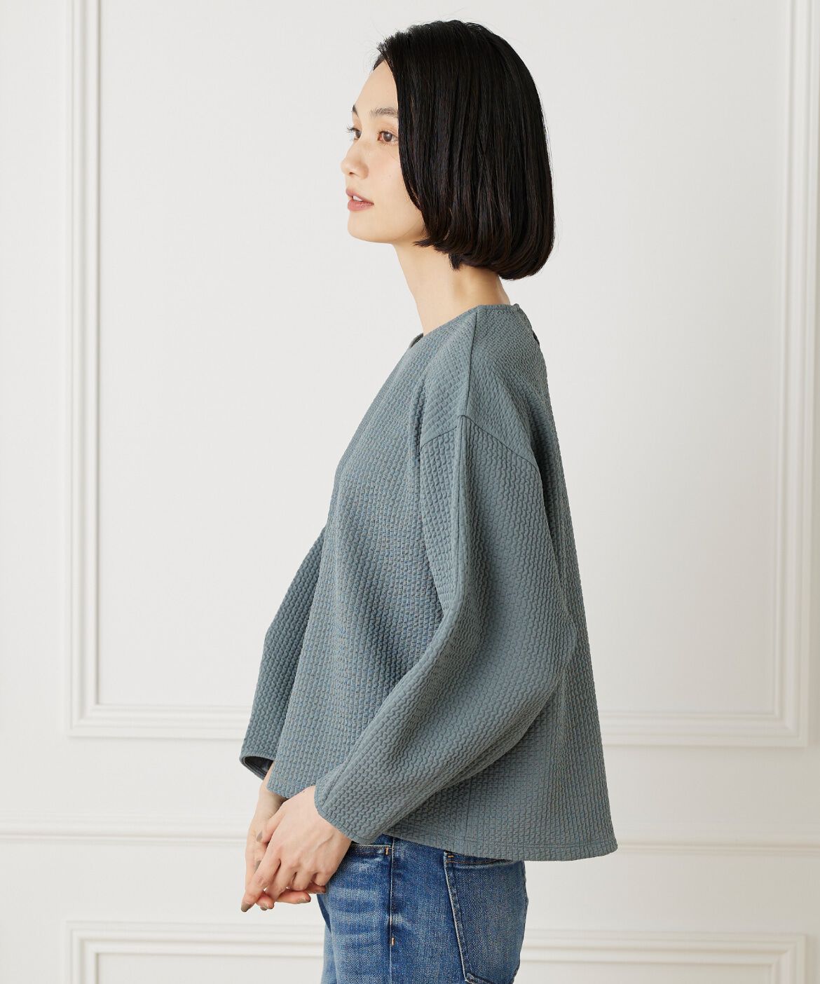 7-IDconcept.「バルーンスリーブワッフルカットソー」|Tシャツ・カットソー|