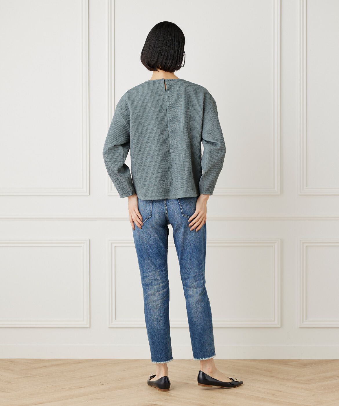 7-IDconcept.「バルーンスリーブワッフルカットソー」|Tシャツ・カットソー|