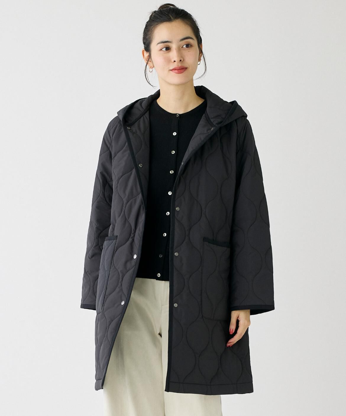 I.T.'S international「フード付きキルティングコート《LIMONTA EAST》」|その他|ブラック