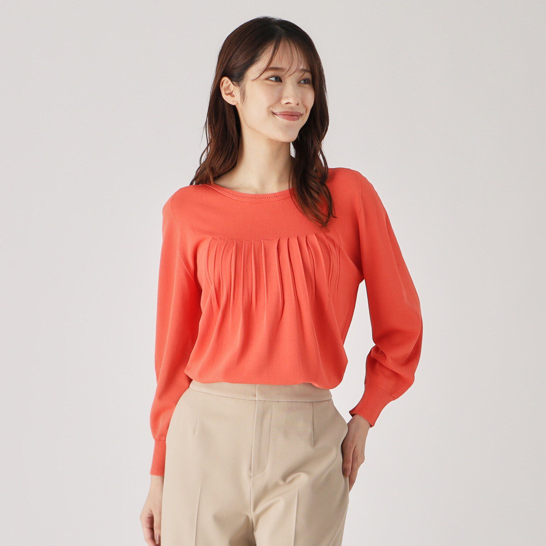 COUP DE CHANCE「【洗える／日本製／ホールガーメント（R）】ニットトップス」|ニット・セーター|オレンジ(066)