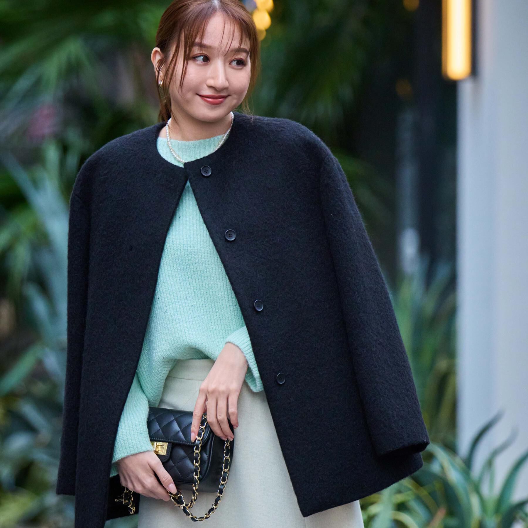 COUP DE CHANCE「【日本製／モヘヤ混／ヒップ丈】ノーカラーコート」|ノーカラーコート|